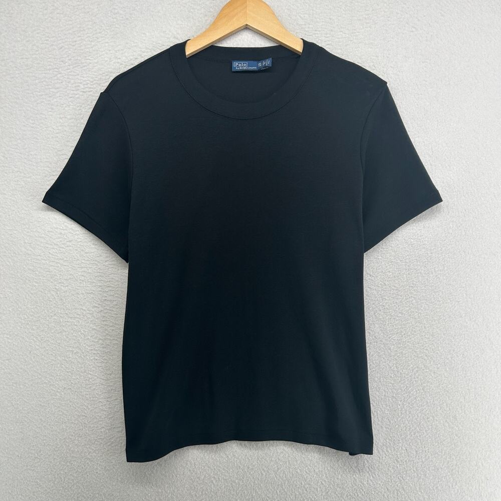POLO RALPH LAUREN Top Womens XXL Ribbed Tee Slim Fit Short Sleeve Cotton Black